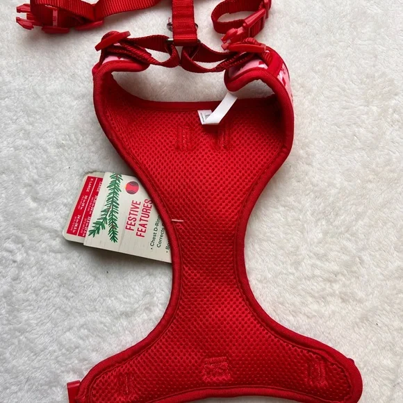 Festive Christmas Holiday Candy Cane Dog Harness Small Red - Picture 4 of 4